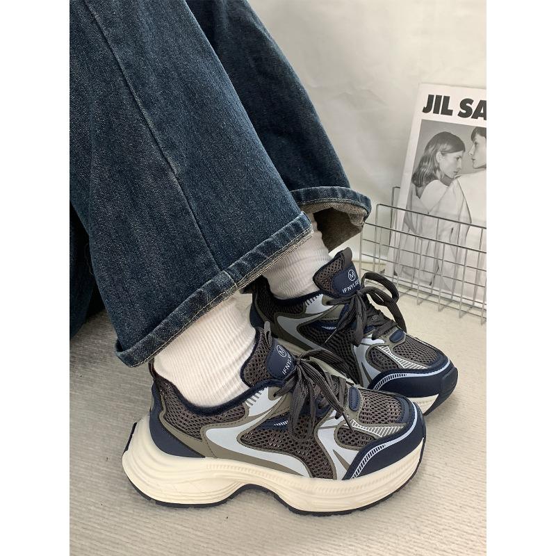 Winter new thick-soled velvet dad shoes sports running women's shoes 33861