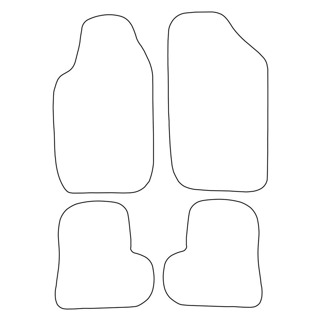 [Blm]Pe013 Black - Set Of Velour Floor Mats Suitable For Peugeot 206 1998-2009 - Black Trim