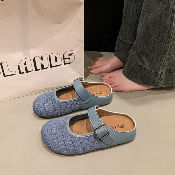 Fashion Beige Heeled Sandals Slippers Casual Shoes Low Black Luxury Soft PU Rome Fabric Plastic Fashion Rubber Hoof Beige Heeled Sandals