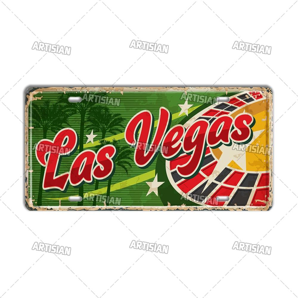 USA License Plate Landmark Metal Wall Sculpture|US City/State Design,Tin Plaque,Halloween&Christmas Gift,Garage/Bar/Cafe Decor