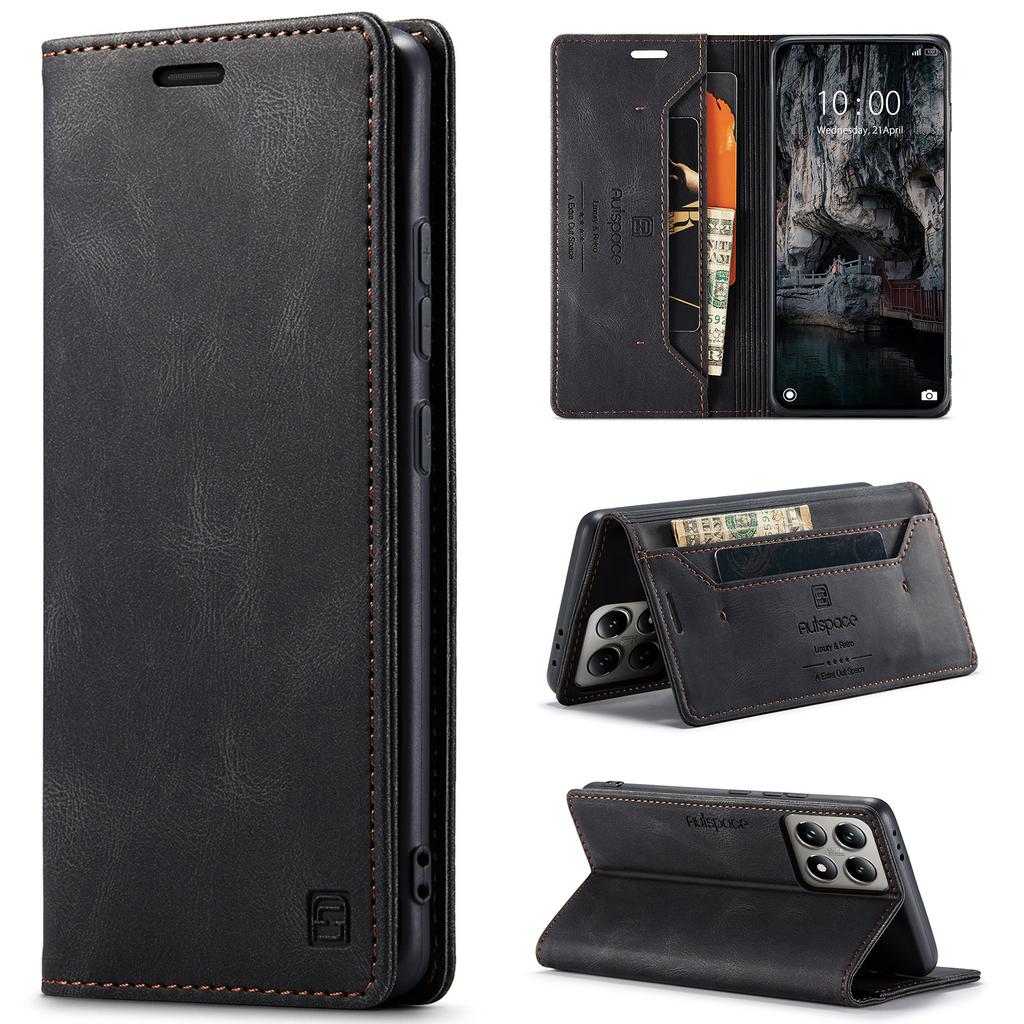 Premium Vintage Leather Wallet Case for Xiaomi 10T/11/12/13/14 Series - Flip Cover with Card Slots, Shockproof Retro Style (4 Colors)
