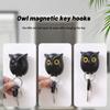 1/3PCS Magnetic Owl Key Holders Self Adhesive Magnets Hold Keychain Key Hanger Hooks Will Open Eyes Home Wall Decorative Hooks