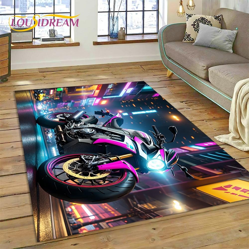 

Motocross Modern retro Motorcycle Rug Carpet for Living Room Bedroom Home Decor,Floor Mat Non-slip Decoration for Sofa Doormat 40x60cm( 15x23in )