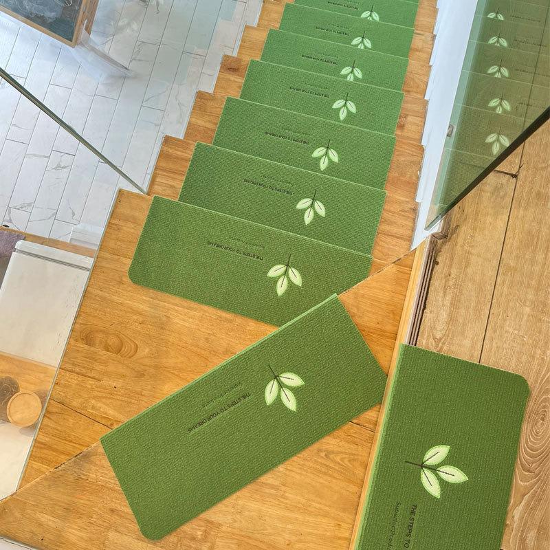 Luminous Self-Adhesive Stair Tread Mats - Splicable, Glue-Free, Solid Wood Protection Carpets