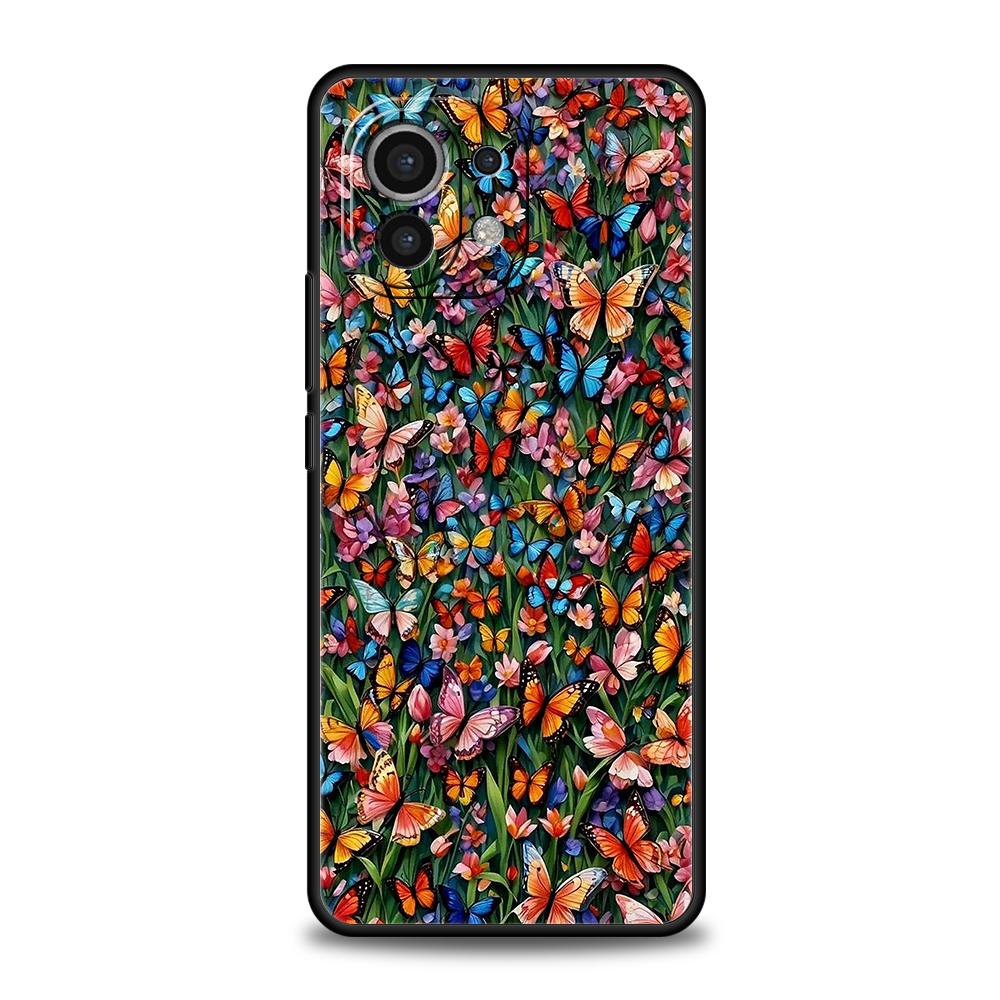 

Phone Case Cover for Xiaomi Poco F7 F6 F5 F4 F3 X7 X6 X5 X4 X3 NFC M4 C51 C55 GT Pro 5G Soft TPU Fundas Butterfly Design Capas Poco X7 Pro