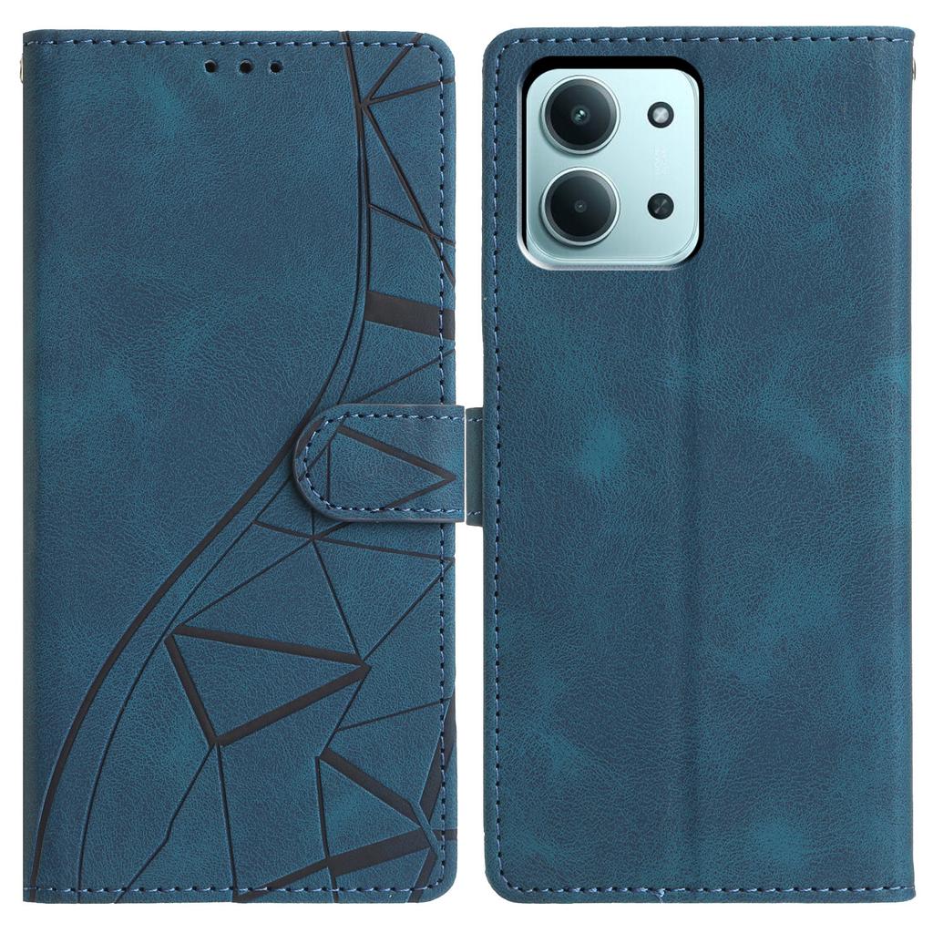 For Xiaomi Redmi 15C 5G (EU) (173mm)/15C 4G (EU) (173mm) Case Wallet Stand Imprinted Triangle Pattern Leather Phone Flip Cover
