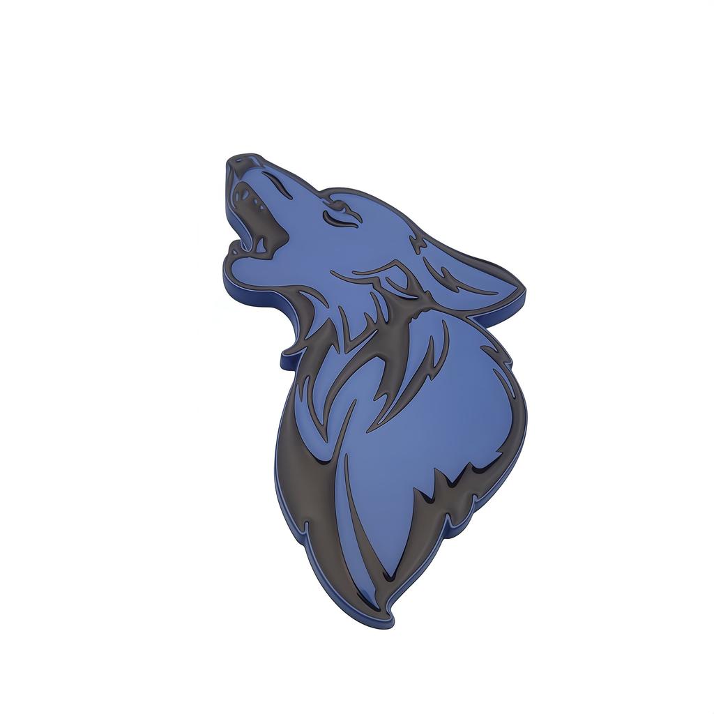 3D Metal Wolf Logo Car Front Grille Badge Side Fender Rear Trunk Emblem Sticker Decal  Car Exterior Decorative Accessories