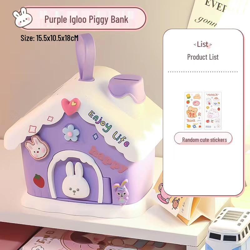 Ручная работа DIY Большая копилка с замком для детей - Креативная копилка для сбережений 15.5*10.5*18 cm