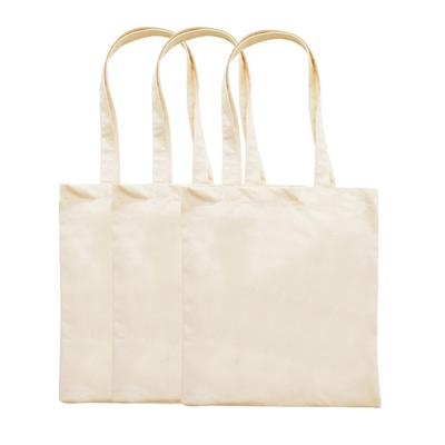 Set of 3 Plain Tote 20x25cm Canvas Cotton Polyester Blend Lightweight Large Capacity Can Be Carried by Hand or Over the Shoulder Perfect for and