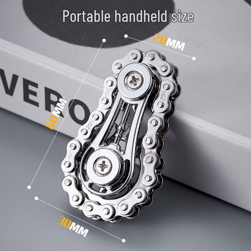 Metal Wheel Gear Car Chain Fingertip Gyroscope: Engaging Decompression Toy