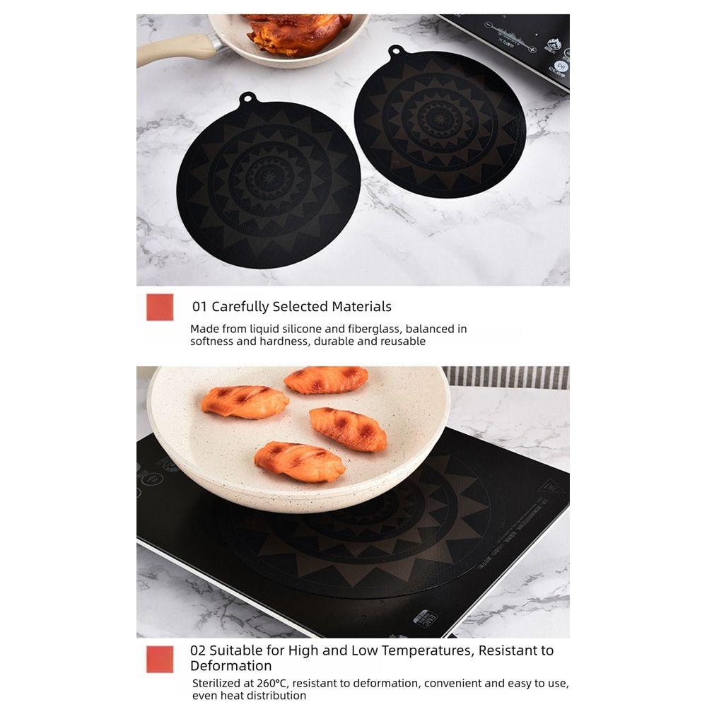 Black Induction Hob Protector Mat High Temperature Resistance Silicone Induction Cooktop Protector Oil Prevention Anti Slip