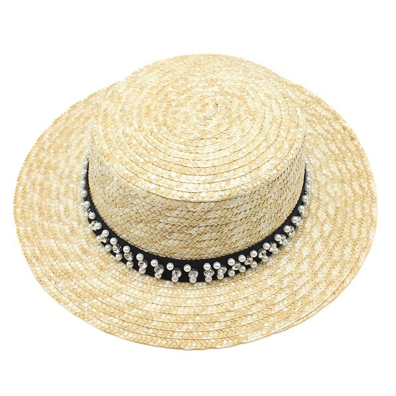 2021 Spring And Summer Natural Straw Woven Modern Sunscreen Flat Top Sunshade Men And Women Straw Hat Top Hat