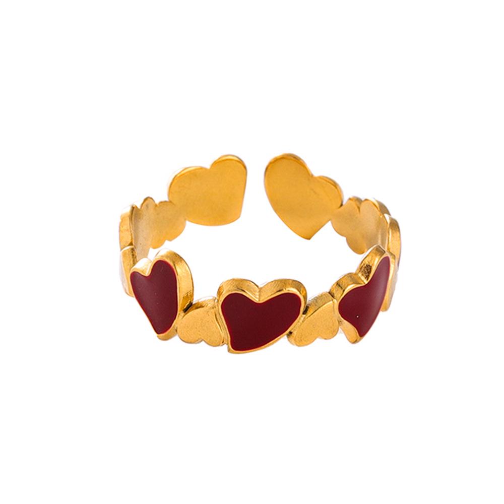 Women's Heart-Shaped Titanium Stainless Steel Open Ring