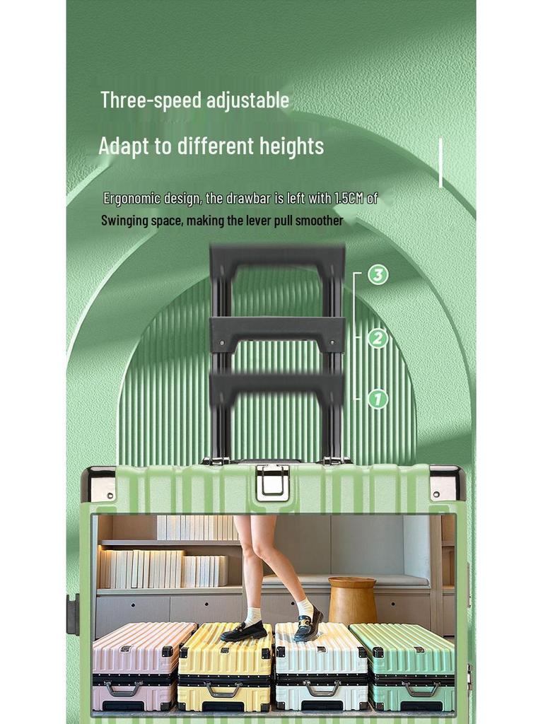 Large Capacity Silent Trolley Case with Combination Lock - Explosion-Proof Carry-On for College Students and Travel