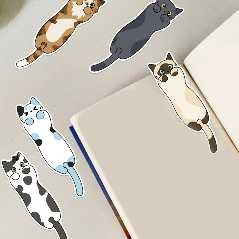 30Pcs Kitten Shape Bookmarks Cartoon Animal Paper Bookmarks Book Page Marker For Student Teacher Book Lover Birthday