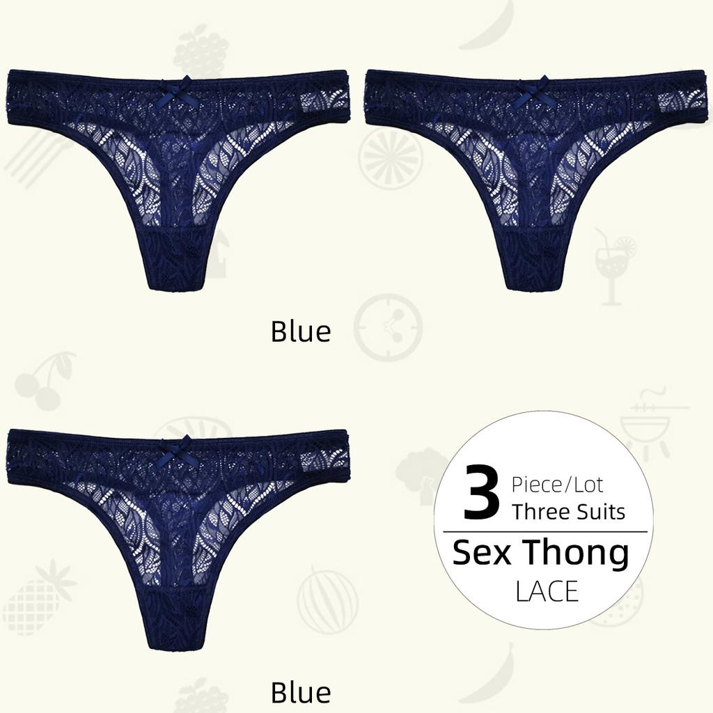 Low-Middle Waist Ladies Thong Panties, Non-marking Comfortable Breathable Women's T Pants Lace Sexy Women's Panties