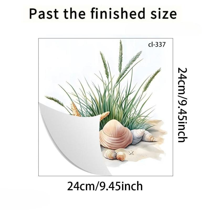 1pc Beach Starfish Shells Wall Sticker Bathroom Toilet Decor Living Room Cabinet Refrigerator Home Decoration Decals Stickers