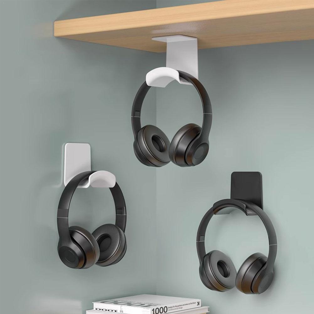 1PC Universal-Kopfhörerständer, selbstklebende Wandhalterung aus Kunststoff, für unter dem Schreibtisch, Headset-Rack-Halter, Unterstützung für Gaming-Kopfhörerhalterung