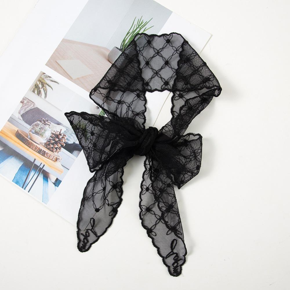 Embroidered Flower Women Narrow Long Scarf Elegant Sunscreen Shawl Ins Female Headscarf  Summer