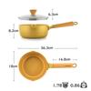 SENSARTE Yukihira Pot, Non-Stick, with Lid, 18cm, Saucepan, Induction/Gas Compatible, Can Be Used As a Saucepan, Milk Pan, or Multi-Purpose Pot, Gold