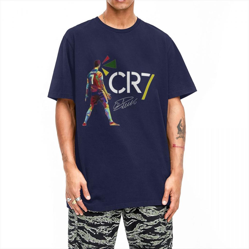 T-shirt con Firma Cr7 Cristianoed Ronaldoed Uomo Y2K Base Cotone Puro T-shirt Spiaggia Girocollo Magliette alla Moda Taglie Forti