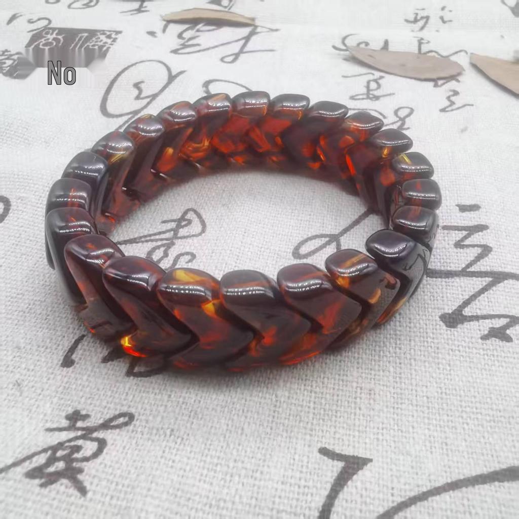 V-Shaped & L-Shaped Amber Acrylic Silk Bracelets - High-End Influencer Accessories