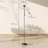 LED Floor Lamp for Living Room, 180cm Tall Standing Lamp, Mother and Child Uplighter with Adjustable Gooseneck, Black