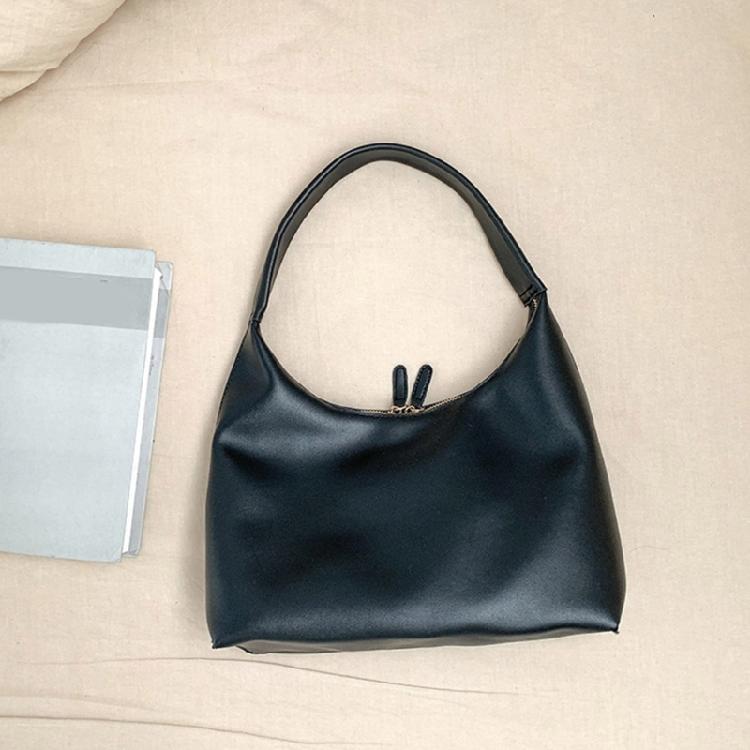 Shoulder Bag for Women Retro Pu Leather Clutch Purses Simple Hoboes Handbag with Zipper Closure Evening Underarm Purse