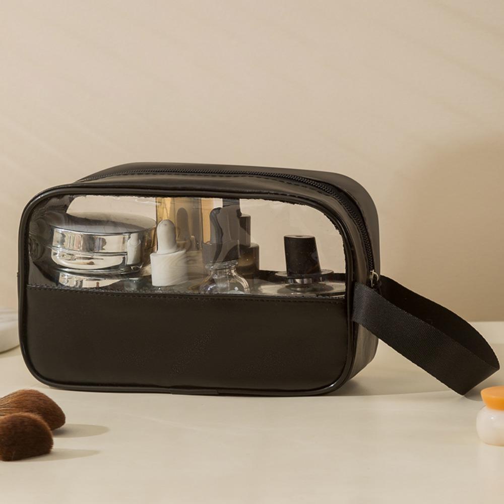 

Дизайн с широким отверстием Косметичка Водонепроницаемая сумка для мытья в ванной Новая дорожная сумка для хранения Женщины Девушки Black S
