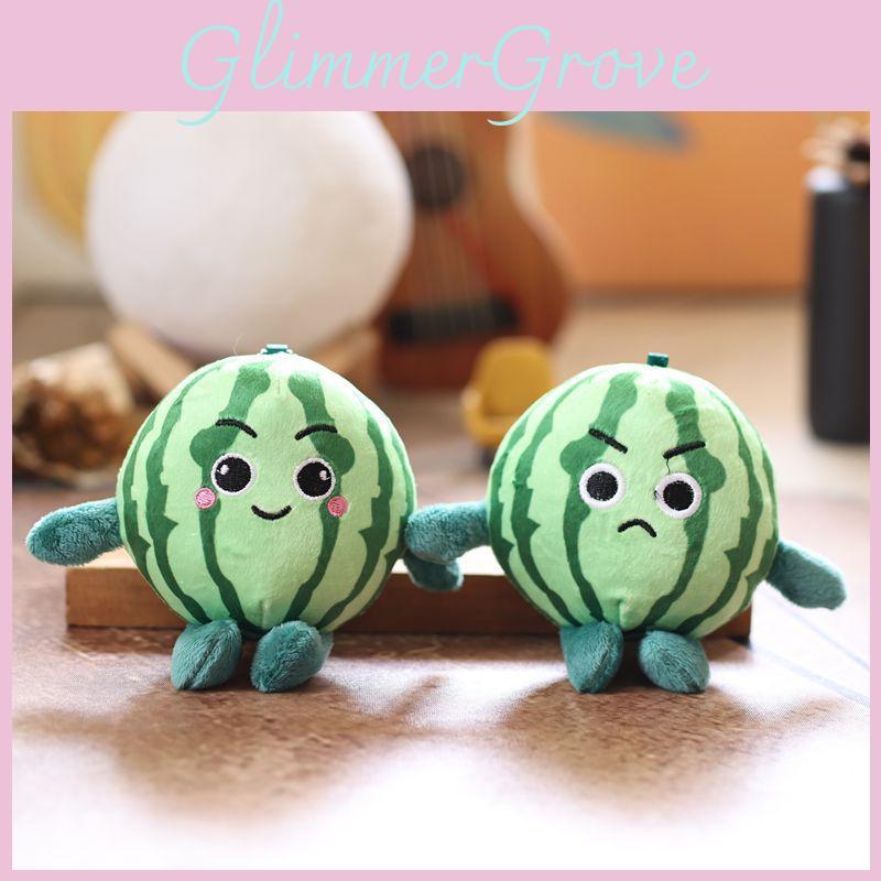 Cute Watermelon Plush Keychain With Soft Short Hair For Bag Decor And Gifts