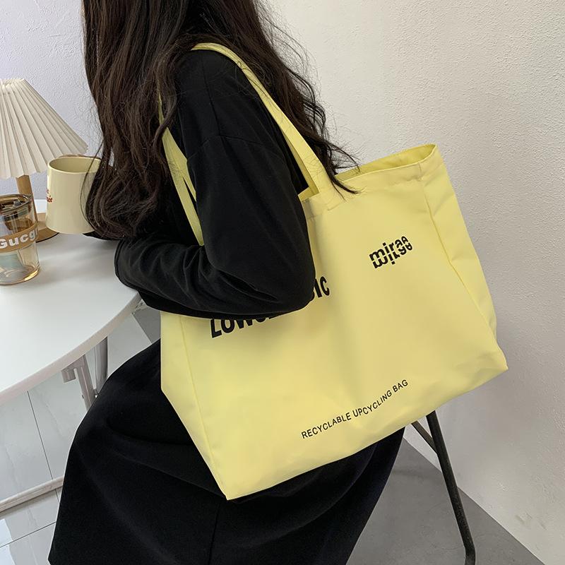 

2025 New Solid Color Letter Print Large Capacity Shoulder Bag Tote Bag