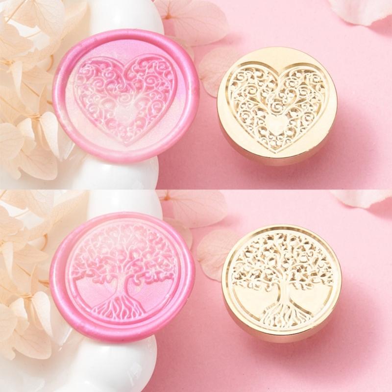 2Pcs Wedding Themed Seal Stamp Head, Embossed Sealing Stamp Head for Invitations Envelope Scrapbooking Embellishments