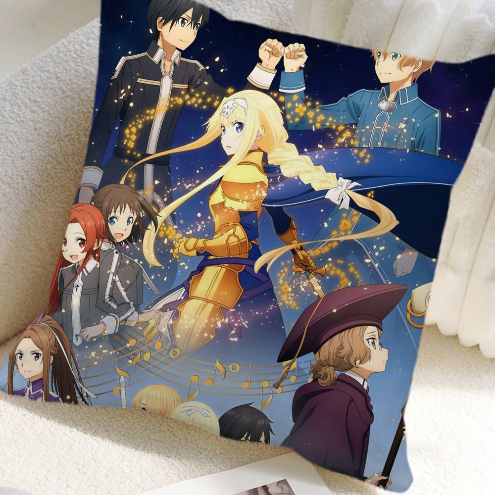 Sword Art Online Anime Pillow Case Square Pillow Bedroom Sofa Leisure Comfort Cushion Car Home Decoration