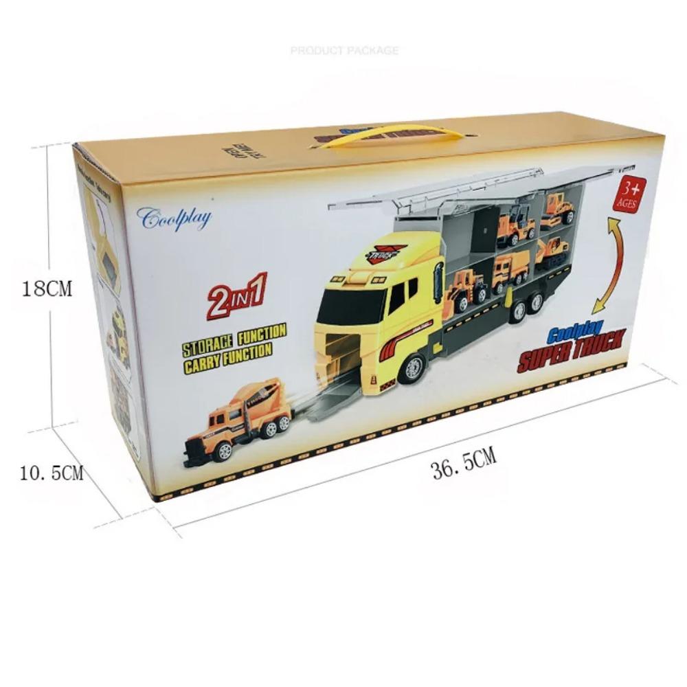 1/64 Scale Big Trucks Set Mini Alloy Diecast Car Model Toys Vehicles Carrier Truck Helicopter Tank Fire Truck Engineering Car Toys for Kids