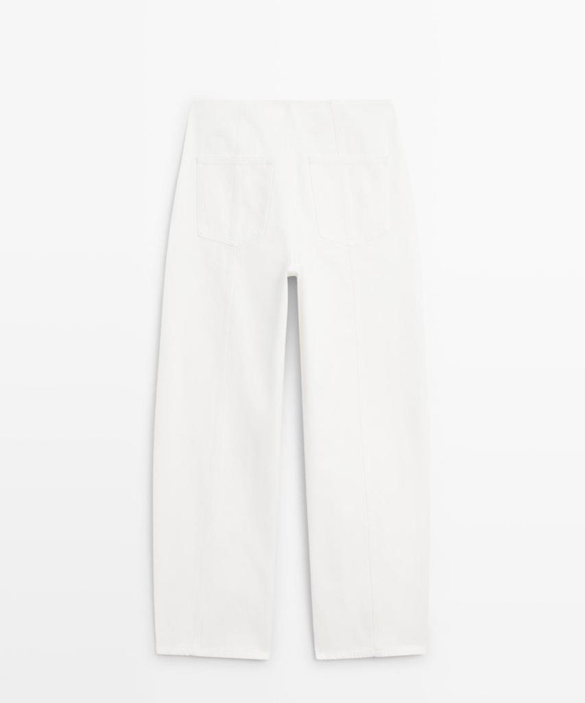 Masimodutti Stitch Detail Barrel Fit Jeans