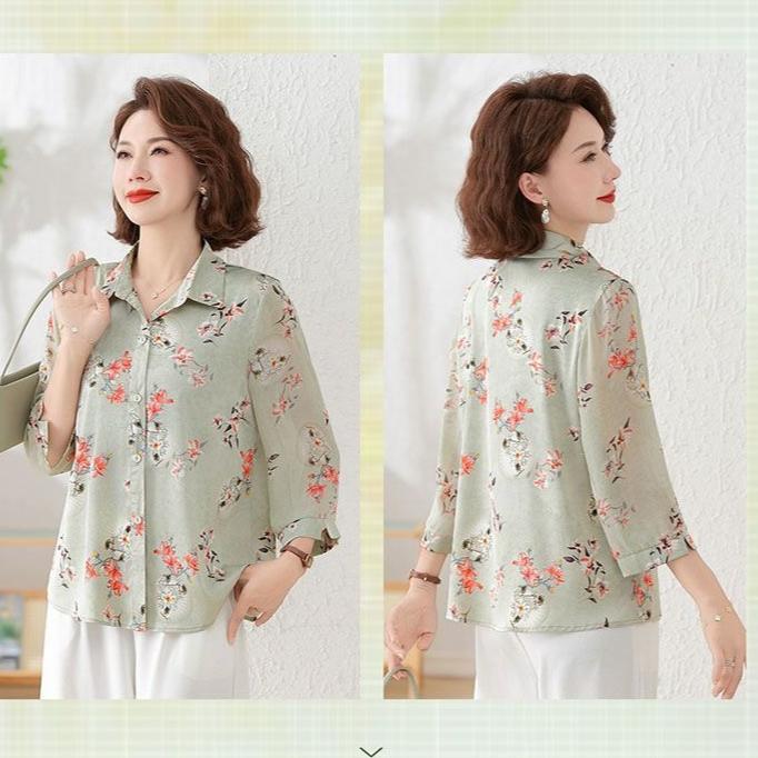 Frühling Sommer Hemd Blumenmuster Damen Neu Locker Oberteil