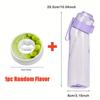 650ml/22oz Portable Sports Water Bottle With 7 Flavour Pods Scented Leakproof Water Bottle With Straw For Gym Outdoor Activities