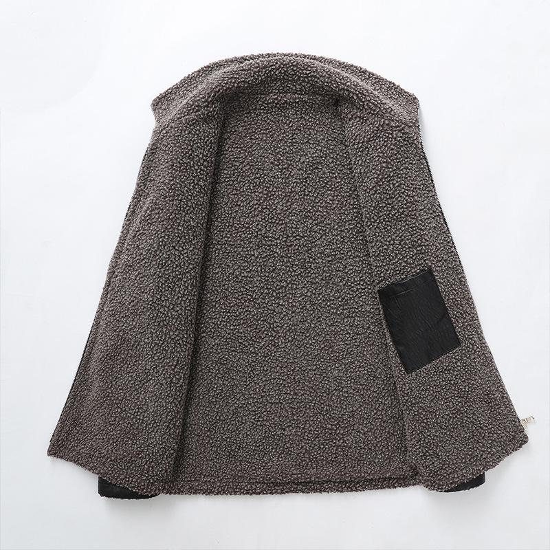 Новая уличная кожаная мотоциклетная одежда в стиле хип-хоп с меховым воротником — фото 5