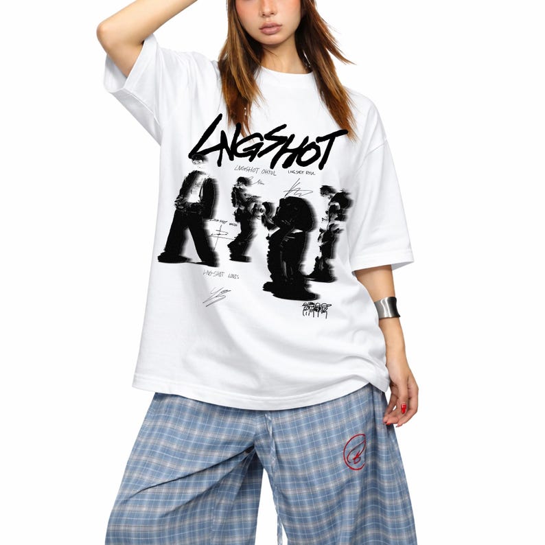 2026 Summer Fashion Trendy Men Women Top Retro Lngshot 4shoboiz Mixtape T-shirt K-pop Fan Merch Unisex Tee LNGSHOT Kpop Shirt 4XL
