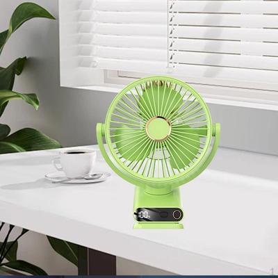 Portable Clip On Fan Desktop Adjustable Head Lightweight with Night Light Mini Desk for Golf