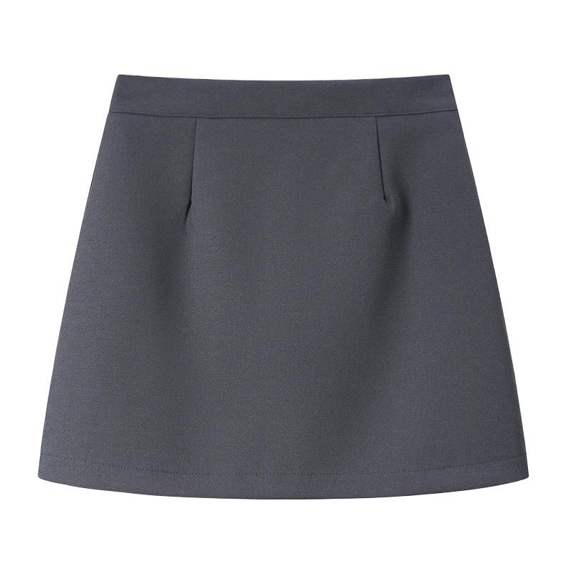 Gray Suit Midi Skirt: New 2025 Petite A-Line High Waist Bodycon Skirt for Women - Plus Size, Autumn/Winter Collection