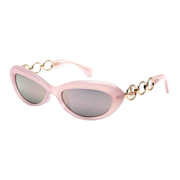 Vivienne Westwood Elegant Minimalist Design Oval Sunglasses Women sunglasses Pink VW5093-1-281