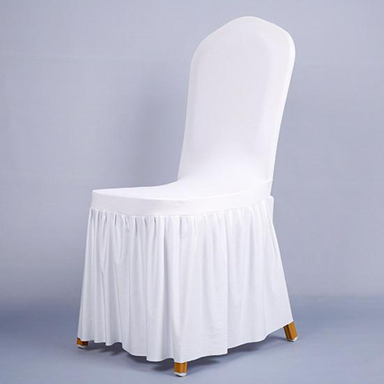 Pleated Elastic Chair Cover for Weddings, Restaurants, and Banquets