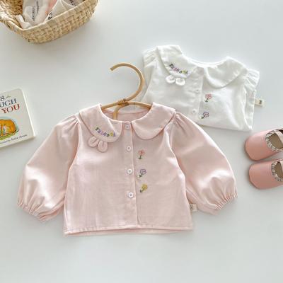 Mädchen bluse 0-5 jahre alt herbst kinder kleidung mädchen baby bestickt kaninchen nette strickjacke kinder herbst kleidung
