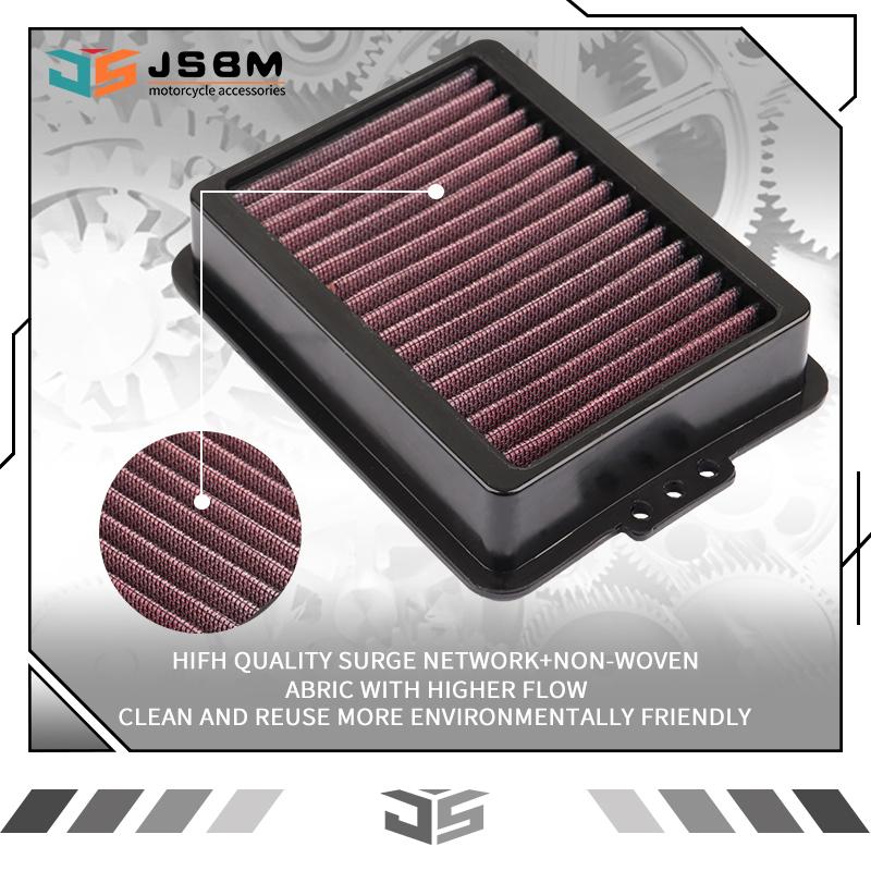 JSBM Motorcycle Washable Air Filter For BMW F750GS F850GS F900R F900XR Replaceable BM-8518 HFA7801 13728561572 Air Intake Filter