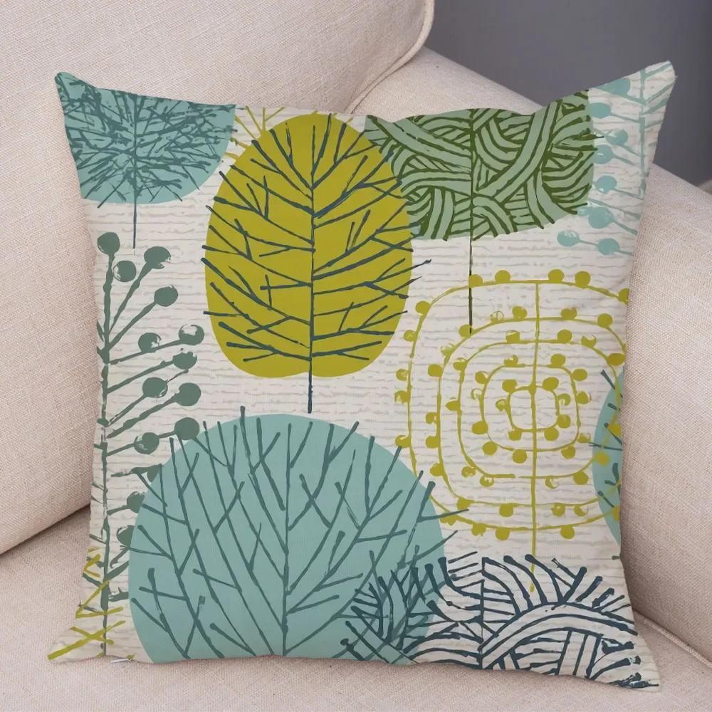 Abstracte Kunst Kussenhoes Decoratief Geometrisch Plant Boom Bloem Kussensloop Bank Thuis Auto