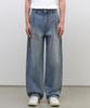 One-Pleat Wide Denim Pants [Light Indigo]