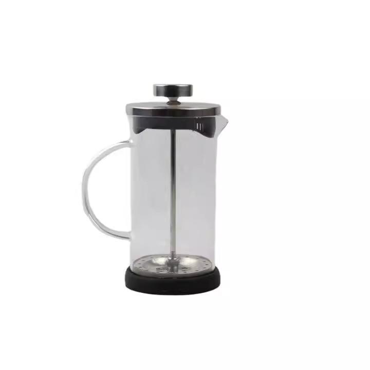 Heat-Resistant Glass Handle French Press Coffee Pot with Measuring Cup
