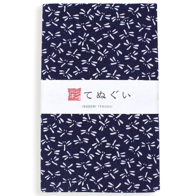 KOMESICHI Irodori Small Pattern Tenugui Navy Blue Set Set of 33 X 88cm (Tenugui) B, Anti-Fray Finish, 3, Approx.