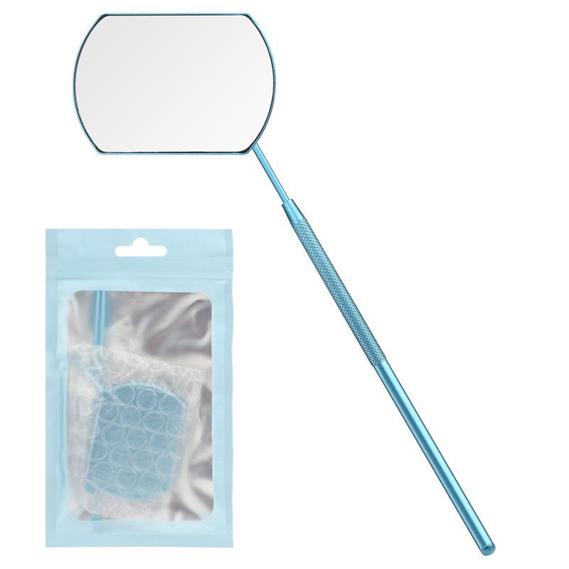1Pc Handheld Square Eyelash Extension Inspection Mirror, Stainless Steel Eyelash Extension Auxiliary Tool